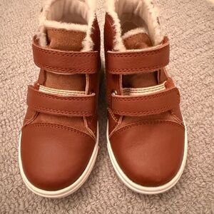 UGG Tan Kids Boots with Velcro Straps